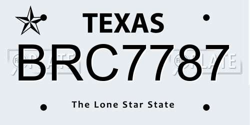 BRC7787 Texas License Plate