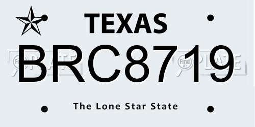 BRC8719 Texas License Plate