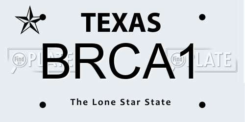 BRCA1 Texas License Plate