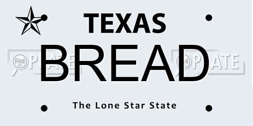 BREAD Texas License Plate