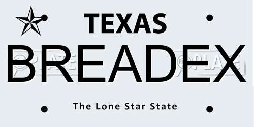 BREADEX Texas License Plate