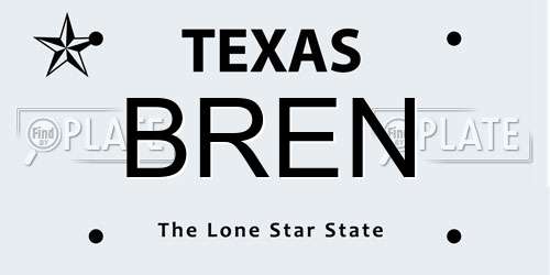 BREN Texas License Plate