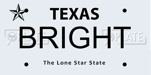 BRIGHT Texas License Plate