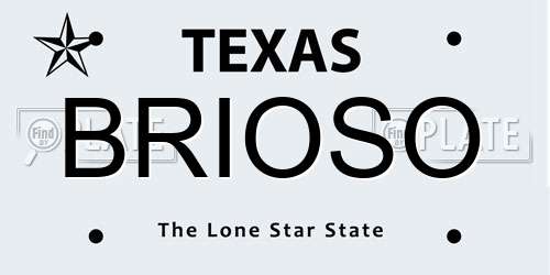 BRIOSO Texas License Plate