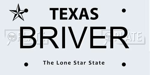 BRIVER Texas License Plate