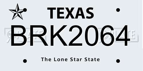 BRK2064 Texas License Plate
