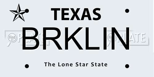 BRKLIN Texas License Plate