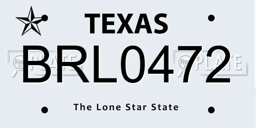BRL0472 Texas License Plate