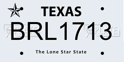 BRL1713 Texas License Plate