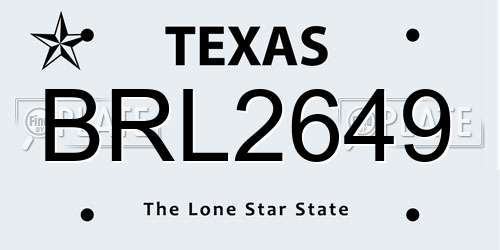 BRL2649 Texas License Plate