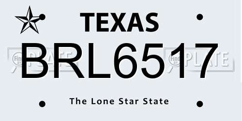 BRL6517 Texas License Plate