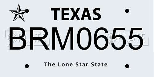 BRM0655 Texas License Plate