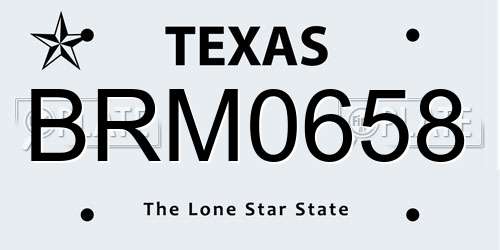 BRM0658 Texas License Plate