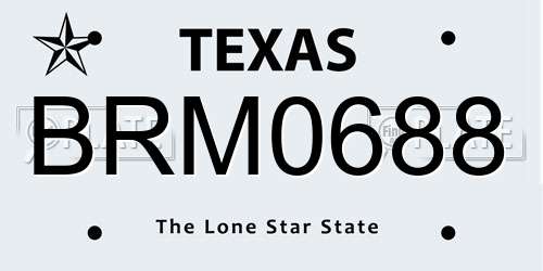 BRM0688 Texas License Plate