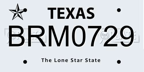 BRM0729 Texas License Plate