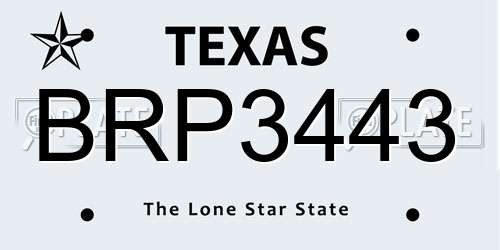 BRP3443 Texas License Plate