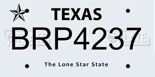 BRP4237 Texas License Plate
