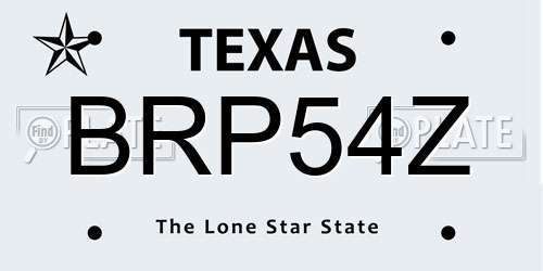 BRP54Z Texas License Plate