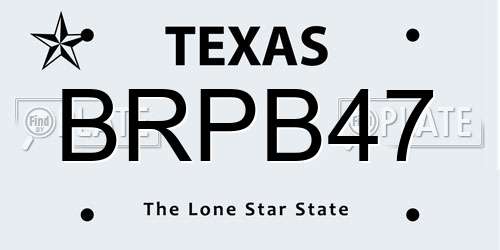 BRPB47 Texas License Plate