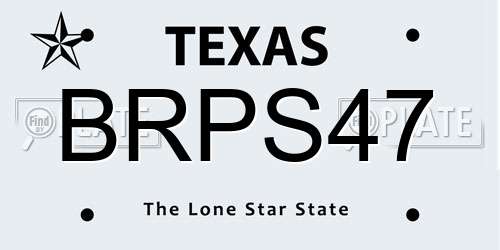 BRPS47 Texas License Plate