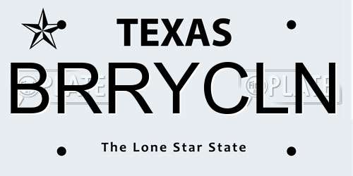 BRRYCLN Texas License Plate