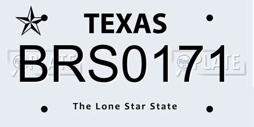 BRS0171 Texas License Plate