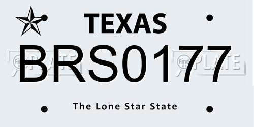 BRS0177 Texas License Plate