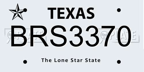 BRS3370 Texas License Plate