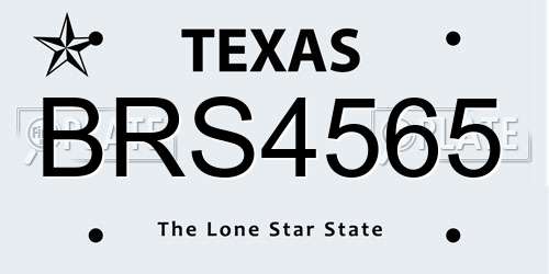 BRS4565 Texas License Plate