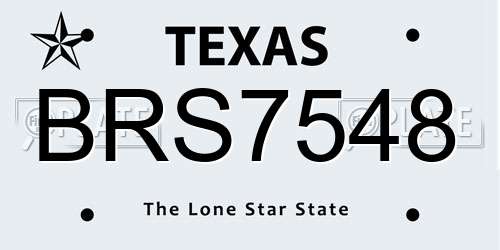 BRS7548 Texas License Plate