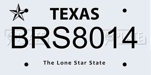 BRS8014 Texas License Plate