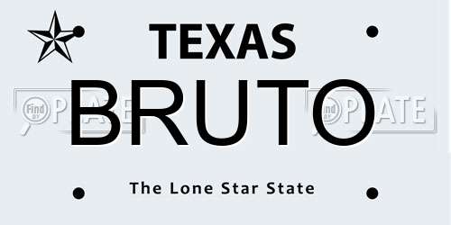 BRUTO Texas License Plate