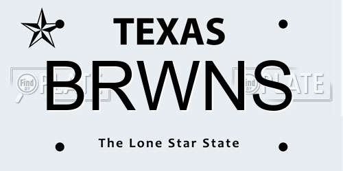 BRWNS Texas License Plate