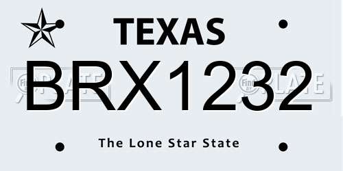 BRX1232 Texas License Plate