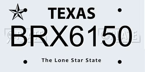 BRX6150 Texas License Plate
