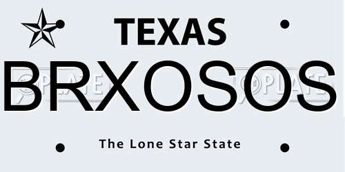 BRXOSOS Texas License Plate