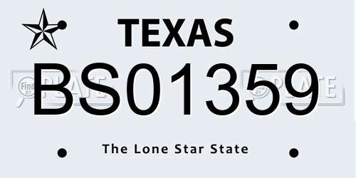 BS01359 Texas License Plate