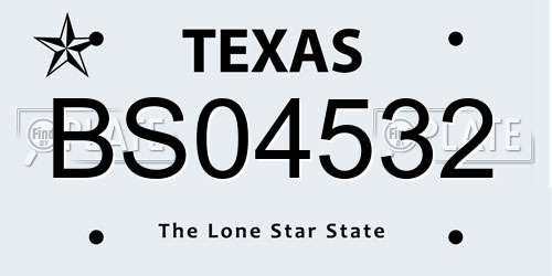 BS04532 Texas License Plate