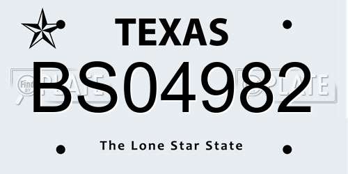 BS04982 Texas License Plate