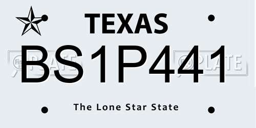 BS1P441 Texas License Plate