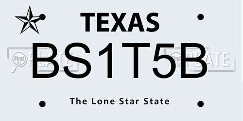 BS1T5B Texas License Plate