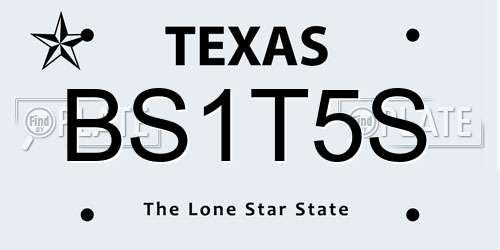 BS1T5S Texas License Plate