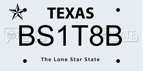 BS1T8B Texas License Plate