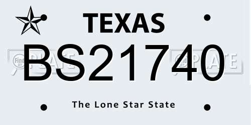 BS21740 Texas License Plate
