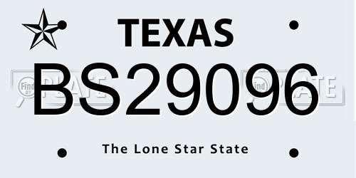 BS29096 Texas License Plate