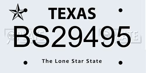BS29495 Texas License Plate
