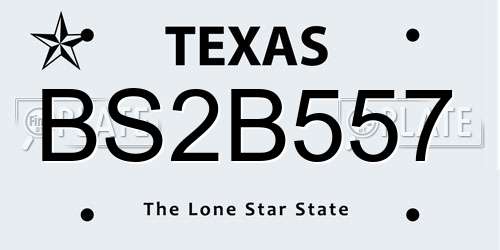 BS2B557 Texas License Plate