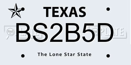 BS2B5D Texas License Plate