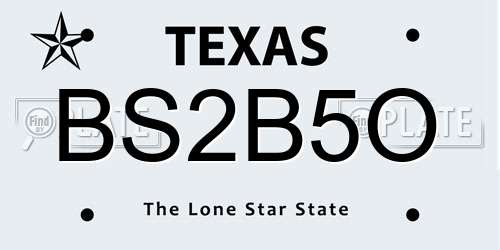 BS2B5O Texas License Plate