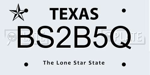 BS2B5Q Texas License Plate
